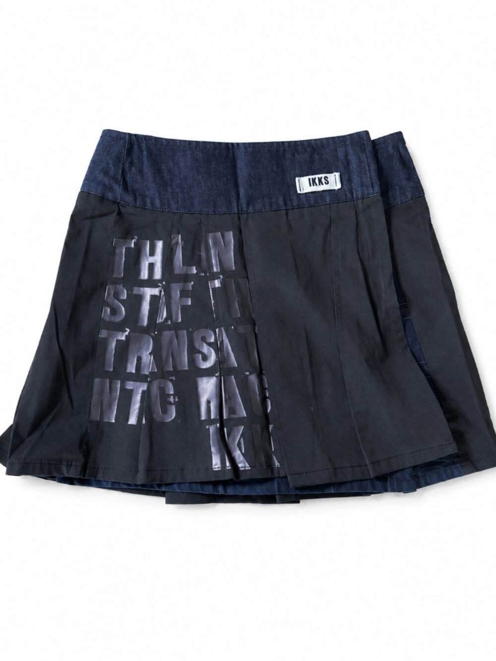 IKKS Girls Size 10 Pleated Patchwork Plaid Graphic Skirt